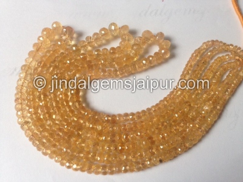 Imperial Topaz Far Faceted Roundelle Shape Beads